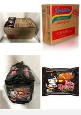 13X ASSORTED NOODLES TO INCLUDE SAMYANG HOT CHICKEN FLAVOR RAMEN 140G, CHICKEN NOODLES 1 PIECE.