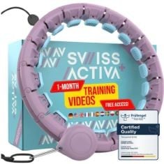 10 X SWISS ACTIVA+ S2 XXL SMART HULA HOOP WITH WEIGHT BALL - UP TO 47IN/ 120CM FOR PLUS SIZE XXL - WON'T FALL OFF - WEIGHT LOSS HOOP FOR WOMEN - SMART FITNESS HULA HOOP WITH WEIGHT.