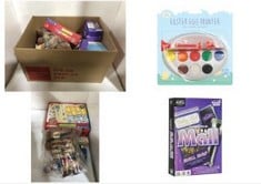 42X ASSORTED GAMES/TOYS TO INCLUDE PROFESSOR PUZZLE ESCAPE ROOM GAMES - ESCAPE FROM THE MALL, MULTICOLOR PLASTIC EASTER EGG PAINTER KIT - FUN ACTIVITY FOR ALL AGES, PERFECT FOR ARTS & CRAFTS, FAMILY