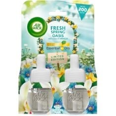 50 X AIR WICK PLUG IN DIFFUSER TWIN REFILL, FRESH SPRING OASIS, PACK 2 X 19ML, LONG LASTING FRAGRANCE, LASTS UP TO 200 DAYS, PLUG IN AIR FRESHENER.