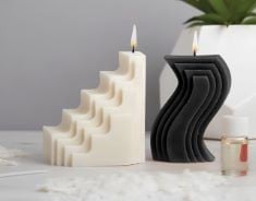 50X ASSORTED ITEMS TO INCLUDE HOUSE OF CRAFTS CANDLE MAKING ART DECO, SINGLE CRAFT KIT SET, BLACK & WHITE, MAKE 4 FRAGRANCED CANDLES, INCLUDES 2 MOULDS, 380G SOY WAX, CANDLE WICKS, VANILLA FRAGRANCE,