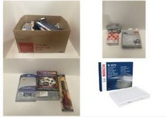 APPROX X25 ASSORTED CAR ITEMS AND TOOLS TO INCLUDE BOSCH M2272 - CABIN FILTER STANDARD.