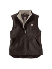 X2 ASSORTED COATS TO INCLUDE CARHARTT WOMEN'S RELAXED FIT WASHED DUCK SHERPA LINED MOCK NECK VEST, DARK BROWN, L, REGATTA DOVER 4X-LARGE JACKET - BLACK/ASH.