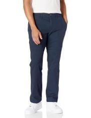 APPROX X30 ASSORTED CLOTHING TO INCLUDE ESSENTIALS MEN'S ATHLETIC-FIT CASUAL STRETCH CHINO TROUSERS (AVAILABLE IN BIG & TALL), NAVY, 38W / 32L.