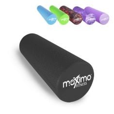 10 X MAXIMO FITNESS FOAM ROLLER - EXERCISE ROLLERS FOR TRIGGER POINT SELF MASSAGE AND MUSCLE TENSION RELIEF, 15CM X 45CM MASSAGER FOR BACK, LEGS, WORKOUTS, GYM, PILATES AND YOGA, BLACK.