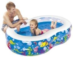 5 X JILONG FIGURE 8 POOL JL-211806 LARGE SWIMMING POOL FUN SEA ANIMALS FOR CHILDREN FROM 6 YEARS, 175 X 109 CM, BLUE, L.