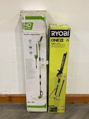 RYOBI ONE+ 18V CORDLESS POLE HEDGE TRIMMER TO INCLUDE GREENWORKS 40 VOLT POLE SAW/HEDGE TRIMMER-RRP £400