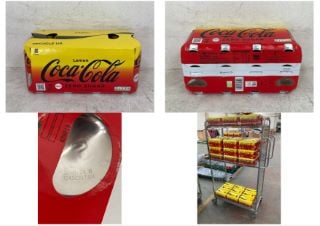 CAGE OF 360 X CANS OF LEMON COCA-COLA ZERO SUGAR (PACK OF 8 CANS X 330ML) BBE:30/11/24 (COLLECTION ONLY-CAGE NOT INCLUDED)