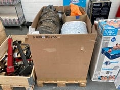 PALLET OF ASSORTED ITEMS TO INCLUDE ELECTRIC POOL PUMP