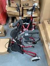 DRIVE DEVILBLISS STEEL TRI-WALKER WITH SEAT IN THE COLOUR RED TO INCLUDE TRI-WALKER IN RED (RRP £153)