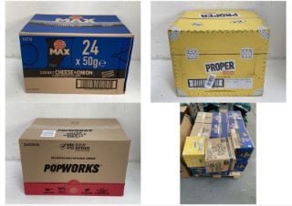 PALLET OF ASSORTED SNACKS TO INCLUDE WALKERS MAX CHUNKY CHEESE AND ONION RIDGED FLAVOUR POTATO CRISPS 24 X 50G - BBE: 10/2024