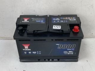 YUASA YBX 9000 AGM CAR BATTERY - MODEL NO. YBX9115 - RRP £146 (COLLECTION ONLY)