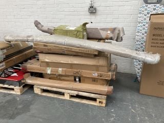 PALLET OF ASSORTED ITEMS TO INCLUDE OHS HANGING EGG CHAIR IN GREY