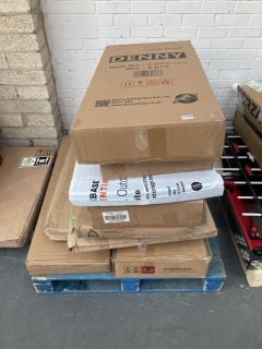 PALLET OF ASSORTED FURNITURE / PARTS TO INCLUDE BLISSWOOD DRESSING TABLE WITH STOOL IN DARK GREY / SILVER GREY (BOX 2/2, PART ONLY)