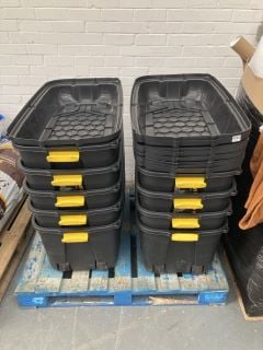 APPROX 9 X HEAVY DUTY 175L STORAGE TRUNK WITH WHEELS