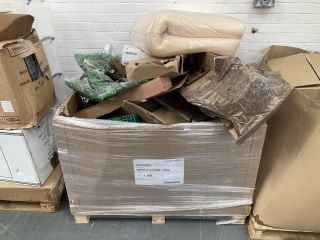 PALLET OF ASSORTED ITEMS TO INCLUDE SET OF 8 GLASS JARS