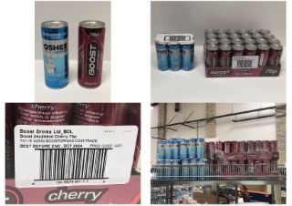 QTY OF ASSORTED DRINKS TO INCLUDE 6 X 24X250ML BOOST ENERGY BBE:08/24 (COLLECTION ONLY) (CAGE NOT INCLUDED)