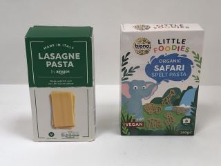 CAGE OF LASAGNE PASTA 500G TO INCLUDE BIONIC LITTLE FOODIES ORGANIC SAFARI SPELT PASTA 250G - BBE: 10/2024 (CAGE NOT INCLUDED)