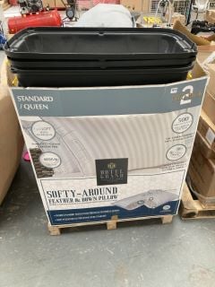 PALLET OF ASSORTED ITEMS TO INCLUDE HEAVY DUTY 175L TRUNK IN BLACK