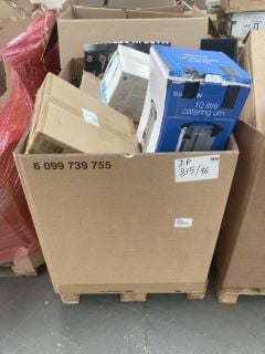 PALLET OF ASSORTED ITEMS TO INCLUDE LLOYTRON 10L CATERING URN