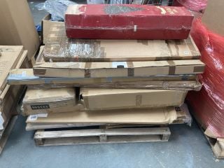 PALLET OF ASSORTED FURNITURE / PARTS TO INCLUDE VIDA DESIGNS 2 DRAWER SHOE CABINET