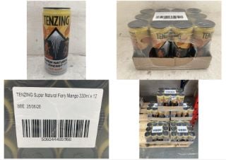 7 X TENZING SUPER NATURAL FIERY MANGO DRINK 12 X 330ML - BBE: 06/2026 - TOTAL LOT RRP £119 (COLLECTION ONLY)