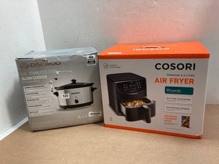 DAEWOO 6.5L STAINLESS STEEL SLOW COOKER TO INCLUDE COSORI AIR FRYER: LOCATION - A3