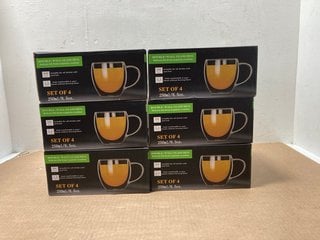 6 X CN GLASS SET OF 4 DOUBLE-WALL GLASS MUG: LOCATION - A6