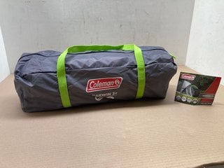 COLEMAN DARWIN 3+ GREY AND GREEN 3 MAN TENT: LOCATION - A12