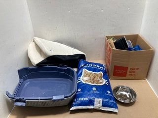 QTY OF PET ITEMS TO INCLUDE FRESH PAWS WOOD PELLET CAT LITTER: LOCATION - A13