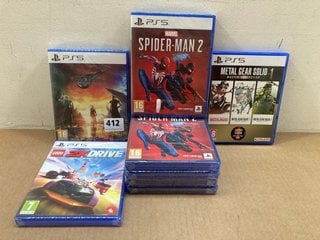 QTY OF CONSOLE GAMES TO INCLUDE 5 X SPIDER-MAN 2 FOR PS5 (PLEASE NOTE: 18+YEARS ONLY. ID MAY BE REQUIRED): LOCATION - A14