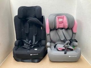 2 X KINDERKRAFT CHILDRENS CAR SEATS IN PINK / GREY AND BLACK: LOCATION - B15