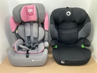 LIONELO LARS I-SIZE CHILDRENS CAR SEAT IN BLACK / GREY TO INCLUDE KINDERKRAFT CAR SEAT IN PINK / GREY: LOCATION - B14