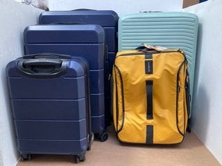 5 X ASSORTED SUITCASE TO INCLUDE SET OF 3 LUGG NAVY SUITCASES IN VARIOUS SIZES: LOCATION - B12