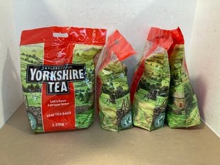 4 X YORKSHIRE TEA BAGS MEGA PACKS - BBE: AUGUST 2024: LOCATION - B10