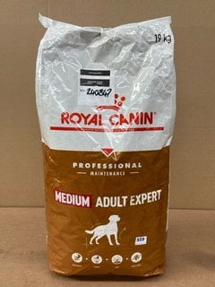 ROYAL CANIN MEDIUM ADULT EXPERT DRY FOOD / 19KG - BBE: 29/07/2025: LOCATION - B8