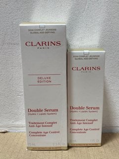 CLARINS 75ML DELUXE EDITION DOUBLE SERUM TO INCLUDE CLARINS 30ML DOUBLE SERUM - COMBINED RRP £183: LOCATION - A-2