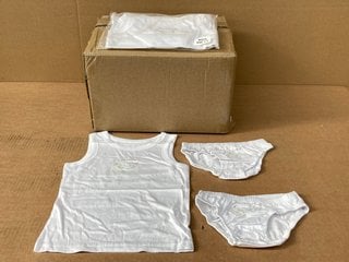 QTY OF 'I AM HAPPY, WHALE PRINT BOYS VEST AND UNDERWEAR IN WHITE SIZE 3-5YRS: LOCATION - B8