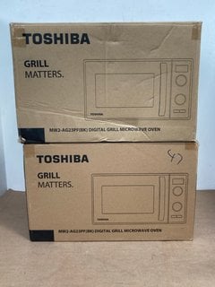 2 X TOSHIBA 23L DIGITAL GRILL MICROWAVE OVENS IN BLACK - MODEL NO. MW2-AG23PF: LOCATION - B6