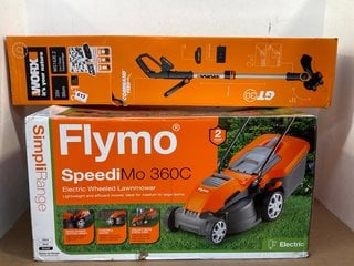 FLYMO SPEEDIMO 360 ELECTRIC LAWNMOWER TO INCLUDE WORX GRASS TRIMMER: LOCATION - B5