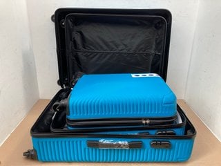 SET OF 3 BLOOMLITE HARDSHELL SPINNER SUITCASES IN LIGHT BLUE: LOCATION - B3