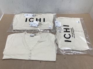 3 X ICHI INDIAN LS2 V NECK SWEATER IN CREAM SIZE S - COMBINED RRP £120: LOCATION - B1