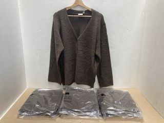 4 X FRANSA FRELISE CARDIGAN IN BROWN SIZE L/XL - COMBINED RRP £160: LOCATION - B1