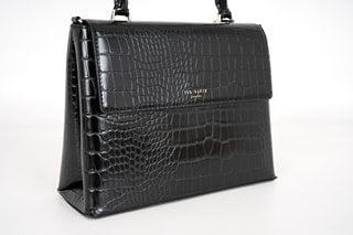 TED BAKER CROC EFFECT TOP HANDLE LARGE BAG IN BLACK - RRP £119: LOCATION - FRONT BOOTH