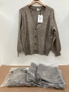 4 X ICHI IHKAMARA CARDIGAN IN BROWN SIZE M: LOCATION - B1