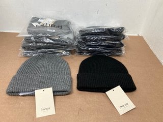 6 X FRANSA BEANIE IN GREY ONE SIZE TO INCLUDE 3 X FRANSA BEANIE IN BLACK ONE SIZE: LOCATION - B0