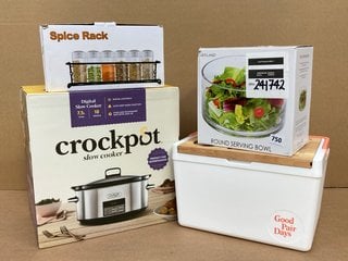 4 X HOUSEHOLD ITEMS TO INCLUDE CROCKPOT 7.5L SLOW COOKER: LOCATION - C0