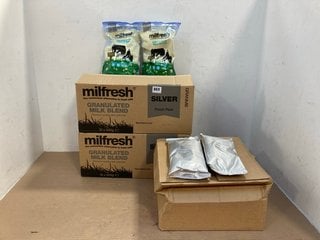 2 X BOX OF MILFRESH SILVER GRANULATED MILK BLEND TO INCLUDE QTY OF VICTORIA FILTER COFFEE - BBE - 18/07/24: LOCATION - C5