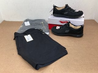 3 X WOMENS CLOTHING AND SHOE ITEMS TO INCLUDE SKETCHERS BLACK TRAINERS - UK SIZE: 5.5: LOCATION - C10