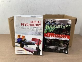 QTY OF ASSORTED BOOKS TO INCLUDE SIXTH EDITION ' SOCIAL PSYCHOLOGY ' BY MICHAEL A. HOGG AND GRAHAM M. VAUGHAN: LOCATION - C11